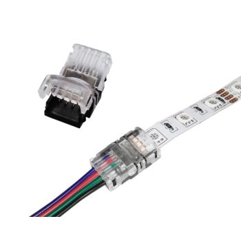   RGB led szalag csatlakozó 4 pólusos, szalag- vezeték összekötéshez, 10mm