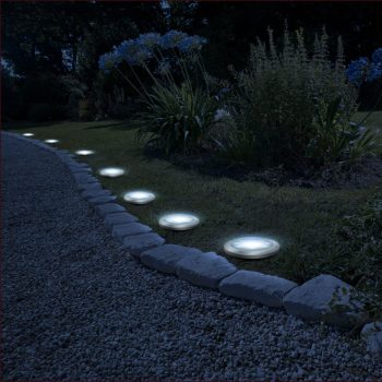   LED-es leszúrható szolár lámpa - kör alakú - hidegfehér - 11 cm