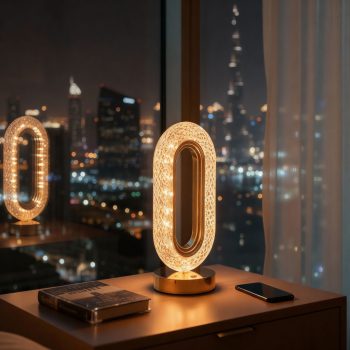   Phenom Dubai asztali lámpa, arany színű, állítható színhőmérséklet és fényerő, akkumulátoros kialakítás, USB tölthető