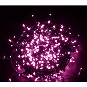   WISDOM Karácsonyi led fényfűzér 300Led 15m 8 funkció IP44 rózsaszín 