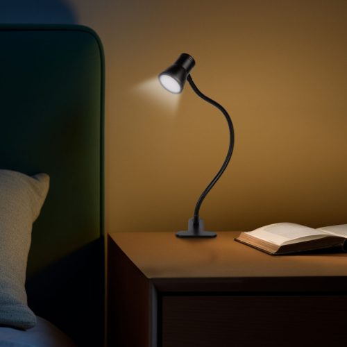 Phenom Flexibilis asztali LED lámpa,USB csatlakozós vezetékkel, csipeszes rögzítés, állítható fényerő és színhőmérséklet - fém 