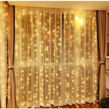   Karácsonyi led fényfüggöny 2x2m meleg fehér  KÉSZLET EREJÉIG KAPHATÓ!
