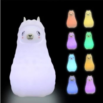   Láma RGB  éjszakai fény távirányítóval, USB tölthető