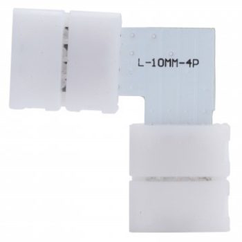   RGB led szalag sarok csatlakozó 4 pólusos,  szalag-szalag toldáshoz, 10mm