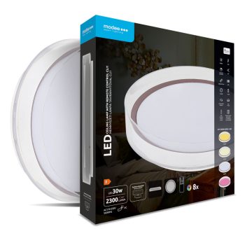   Modee RGB+CCT Mennyezeti led lámpa távirányítóval, kerek forma, opál búrával, 30W 2300Lm 
