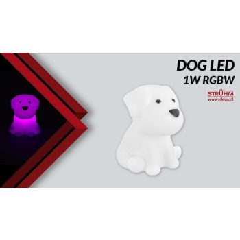   Strühm kutyus éjszakai fény, USB tölthető,időzíthető kikapcsolás, meleg fehér+ RGB fény 