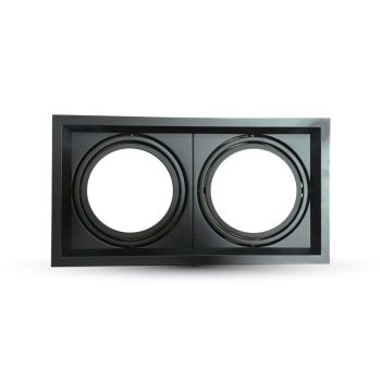   AR111 beépíthető spot lámpatest (dupla), billenthető, szögletes forma, fekete szín