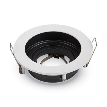   V-TAC Beépíthető " deep"spot keret, billenthető, kerek forma, fehér szín