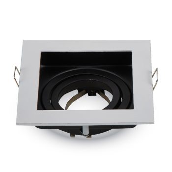   V-TAC Beépíthető " deep"spot keret, billenthető, négyzet forma, fehér szín