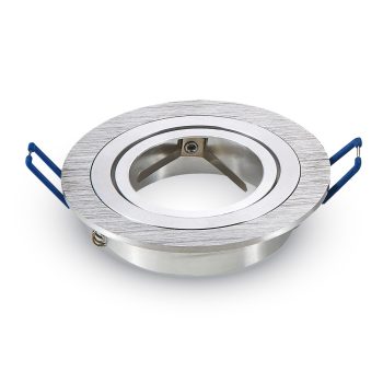   V-TAC Beépíthető spot keret, billenthető, kerek forma, alu szálcsiszolt szín