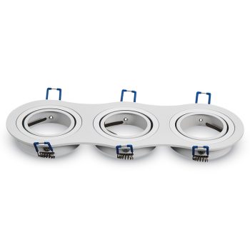   V-TAC Beépíthető spot keret, billenthető,  3-as kerek forma, fehér szín