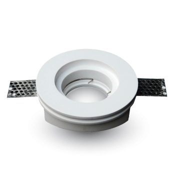   V-TAC Beépíthető gipsz spot keret, fix, kerek forma, fehér szín
