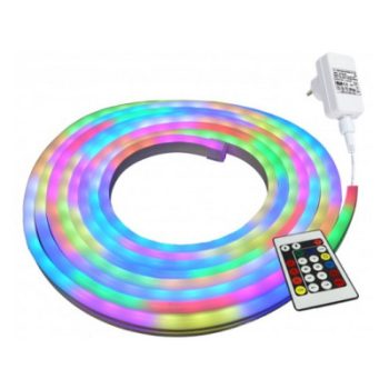   Commel futófényes RGB neon LED fénykábel szett  12V 24W 5m IP44
