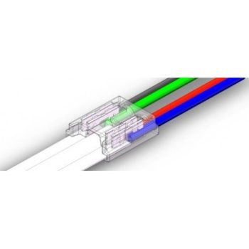   COB RGB led szalag toldó 4 pólusos,  szalag-vezeték toldáshoz, 10mm
