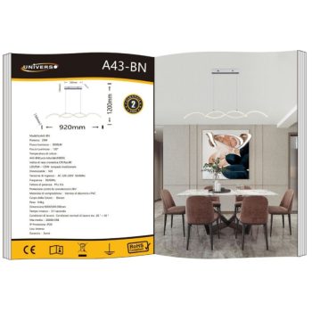 Universo hullám függeszték 25W 2000Lm 4000K 