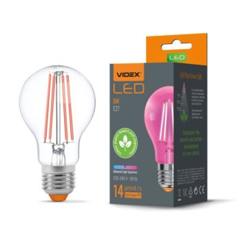   Videx növénynevelő filament LED izzó E27 8W 290Lm 360° 1200K 