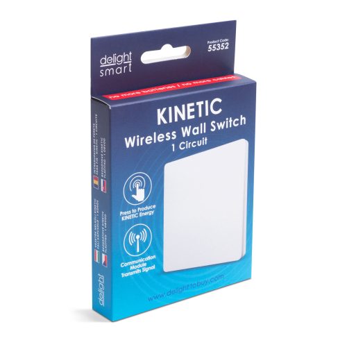 Kinetic fali kapcsoló -433Mhz 1 körös, matt fehér   IP20
