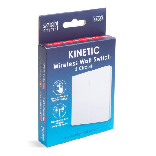 Kinetic fali kapcsoló -433Mhz 2 -es, matt fehér 