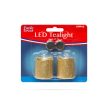 LED-es gyertya, arany csillámos, 2db/csomag KÉSZLLET EREJÉIG KAPHATÓ!
