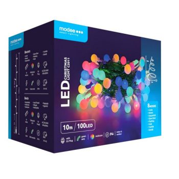   Karácsonyi LED fényfüzér, "bogyós kialakítás" 100Led 10m IP44 színes