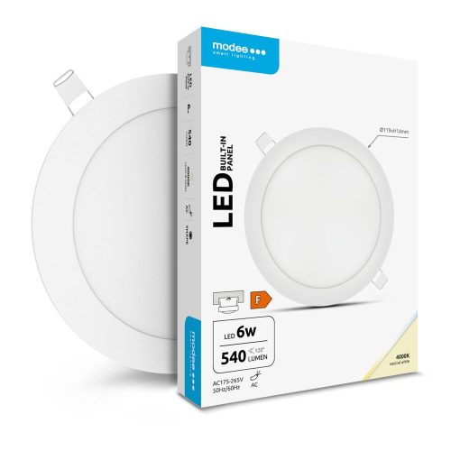 Modee 6W  Beépíthető kör led panel 4000K 540Lm