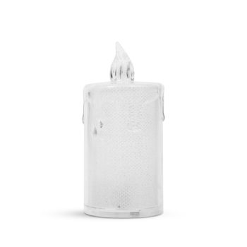   Elemes LED-es dekor gyertya, meleg fehér szín,  műanyag 8x 4cm 