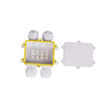   Led reflektorhoz vízhatlan kötődoboz fekete,fedeles (4 osztás)