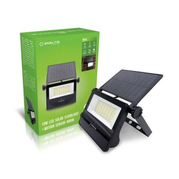   Asalite Napelemes mozgásérzékelős szolár led reflektor 10W 4000K 1300Lm