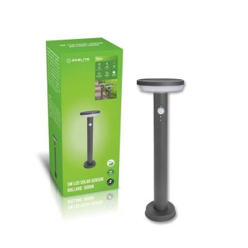   Asalite Napelemes kerti szolár lámpa mozgásérzékelővel  5W 400Lm 3000K IP65 400x160mm