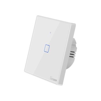   Sonoff T2 EU 1C RF+WIFI érintős fali villanykapcsoló 1 gombos KÉSZLET EREJÉIG KAPHATÓ!