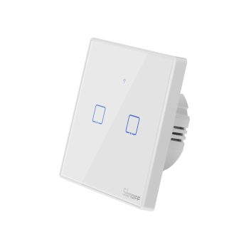   Sonoff T2 EU 2C RF+WIFI érintős fali villanykapcsoló 2 gombos KÉSZLET EREJÉIG KAPHATÓ!
