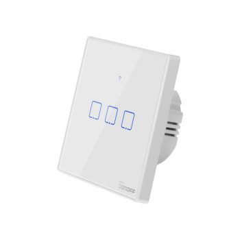   Sonoff T2 EU 3C RF+WIFI érintős fali villanykapcsoló 3 gombos KÉSZLET EREJÉIG KAPHATÓ!