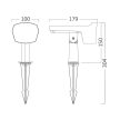 Braytron LED leszúrható / falra szerelhető szolár, 12W CCT 300Lm  IP65, dimmelhető, szürke
