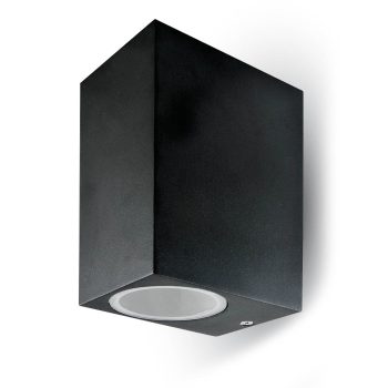   Kültéri fali lámpa GU10 foglalattal, fel-le világító, fekete