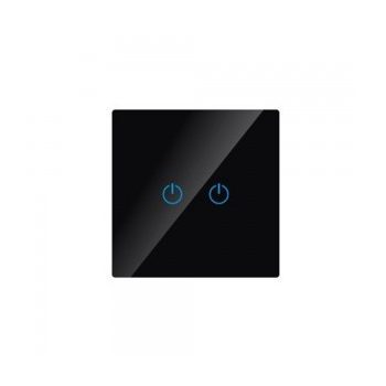   V-Tac Üveg érintős 105 kapcsoló fekete KÉSZLET EREJÉIG KAPHATÓ!