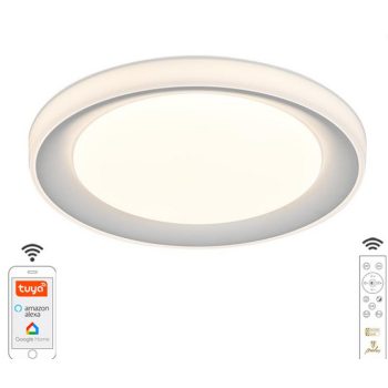   Nedes RGB+CCT mennyezeti lámpa távirányítóval+ Tuya WIFI vezérlés,  kerek forma 24W 2800Lm fehér