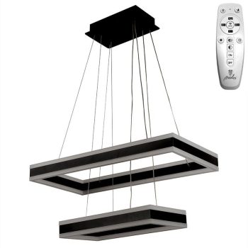   Nedes design függeszték távirányítóval +Nedes smart applikációs vezérléséssel, szögletes forma CCT 130W 8700Lm fekete