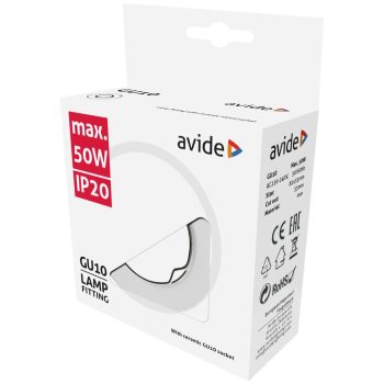   Avide Beépíthető spot keret, fix, kerek forma, fehér szín