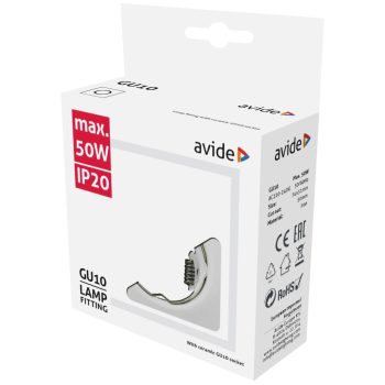   Avide Beépíthető spot keret, fix, négyzet forma, fehér szín