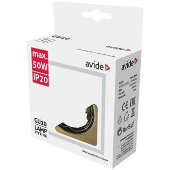   Avide Beépíthető spot keret, fix, négyzet forma, réz szín 