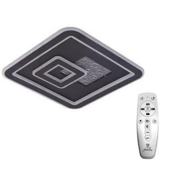   Nedes design mennyezeti lámpa távirányítóval +Nedes smart applikációs vezérléséssel, szögletes forma CCT 110W  5500Lm fekete