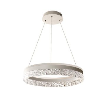   Nedes kristályos design függeszték  távirányítóval +LampSmart Pro applikációs vezérléséssel, kerek forma CCT 80W 6400Lm fehér 
