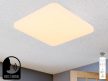 Nedes mennyezeti lámpa távirányítóval+ HANGVEZÉRLÉS funkció, szögletes forma CCT 48W 5600Lm opál búra