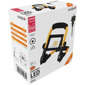   Avide hordozható LED Reflektor 10W 4000K 1000Lm1,5m dugvillás vezetékkel