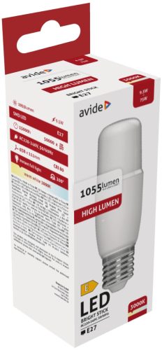 Avide stick LED izzó E27 9,5W 1055Lm 220° 3000K