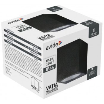   Avide kültéri fali lámpa Vatia GU10 foglalattal  IP44 fekete