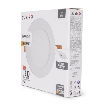 Avide 6W Beépíthető kör led panel CCT 420Lm IP44