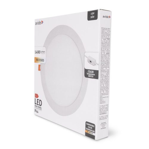 Avide 18W Beépíthető kör led panel CCT 1490Lm IP44