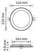 Avide 18W Beépíthető kör led panel CCT 1490Lm IP44
