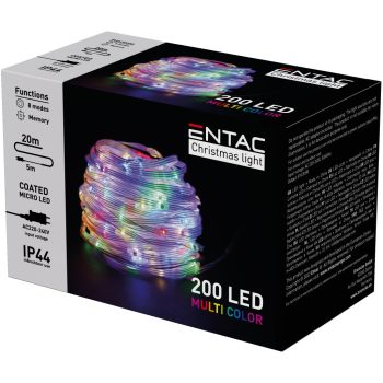   Karácsonyi micro fűzér PVC bevonattal 200Led 20m IP44 színes